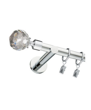 Karnisz Chrom Pojedynczy Fi 19mm Crystal