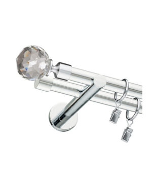Karnisz Chrom Podwójny Fi 19+19mm Crystal