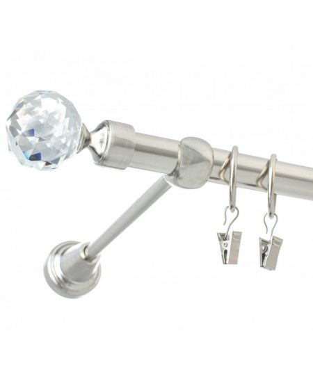 Karnisz Stal Pojedynczy Fi 19mm Crystal
