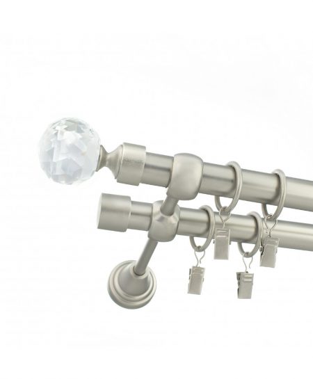 Karnisz Satyna Podwójny Fi 19+19mm Crystal