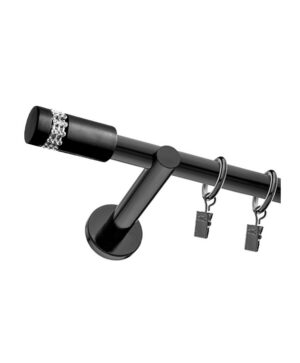 Karnisz Czarny Pojedynczy Fi 19mm Diamante