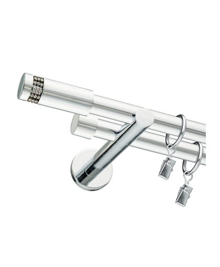 Karnisz Chrom Podwójny Fi 19+19mm Diamante