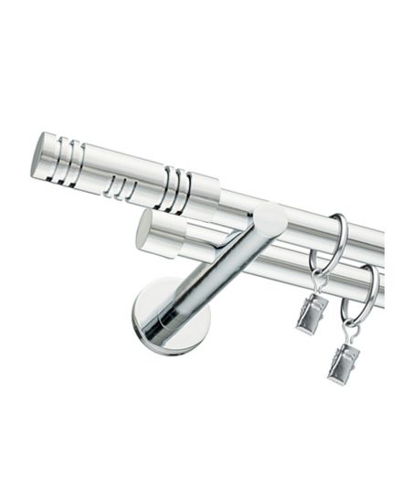 Karnisz Chrom Podwójny Fi 19+19mm Rulo