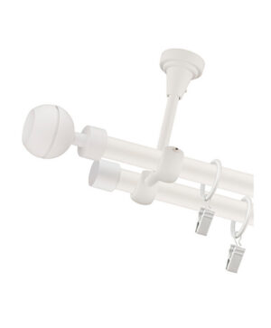 Karnisz Sufitowy Biały Podwójny Fi 19+19mm Ball