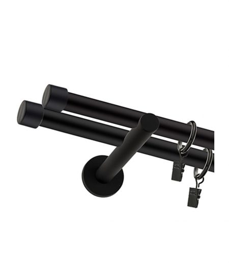 Karnisz Czarny Mat Podwójny Fi 19+19mm Plano