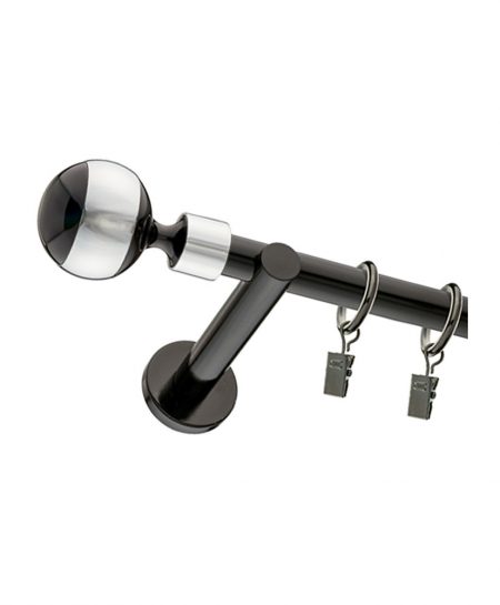 Karnisz Czarny Pojedynczy Fi 19mm Kula