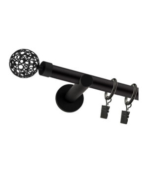 Karnisz Czarny Mat Pojedynczy Fi 19mm Calado