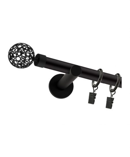Karnisz Czarny Mat Pojedynczy Fi 19mm Calado