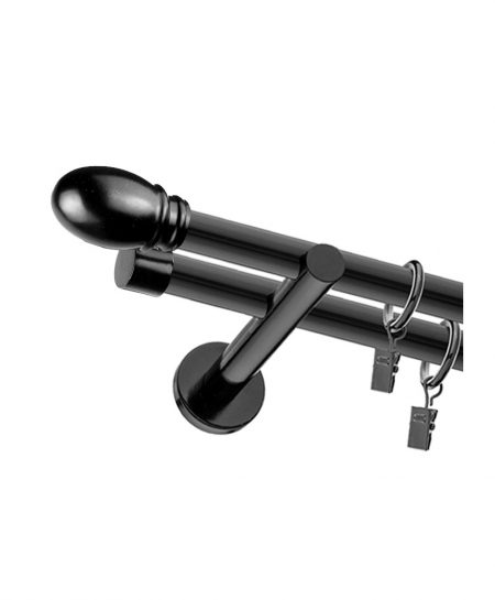 Karnisz Czarny Podwójny Fi 19+19mm Oval