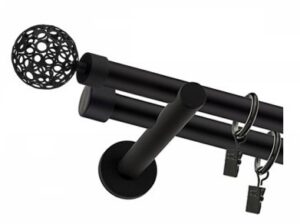Karnisz Czarny Mat Podwójny Fi 19+19mm Calado