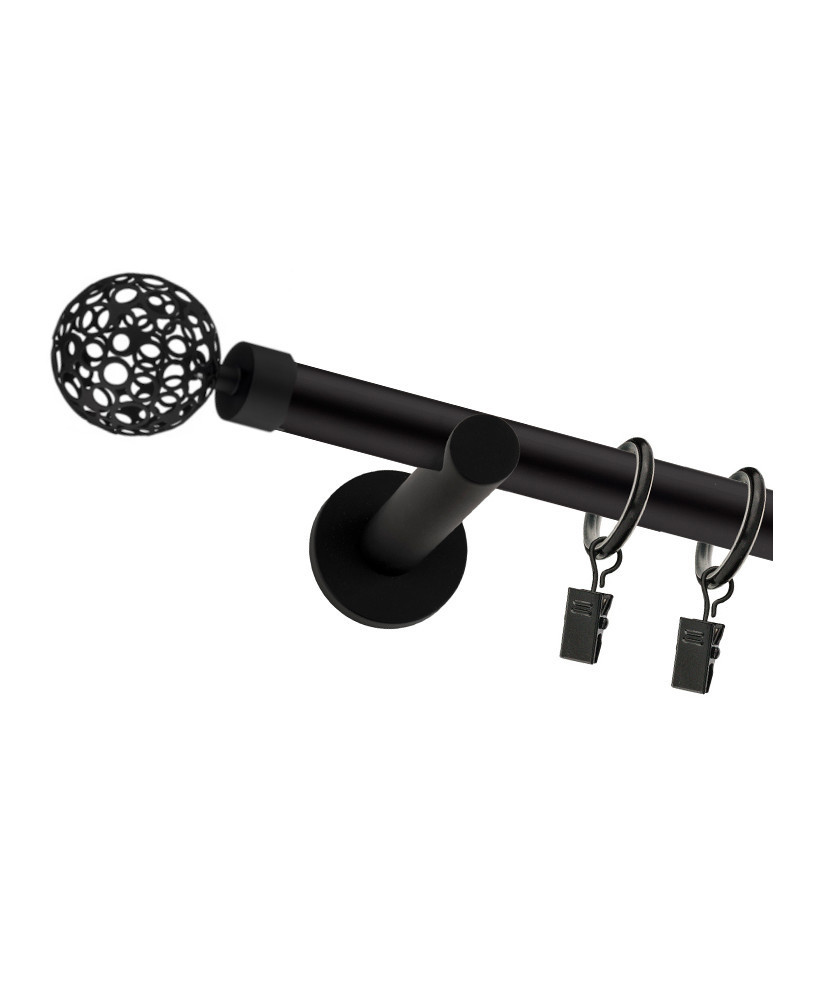Karnisz Czarny Mat Pojedynczy Fi 25mm Calado