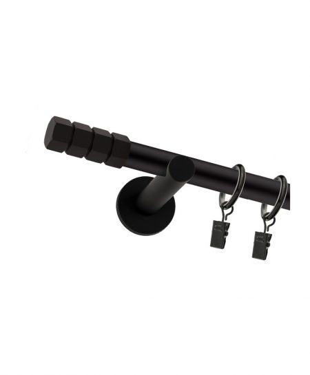 Karnisz Czarny Mat Pojedynczy Fi 19mm Craft