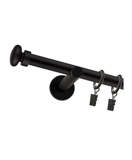 Karnisz Czarny Mat Pojedynczy Fi 19mm Flatt