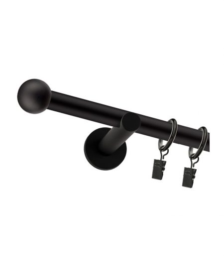 Karnisz Czarny Mat Pojedynczy Fi 19mm Palla