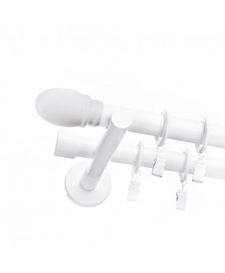 Karnisz Biały Podwójny Fi 19+19mm Oval