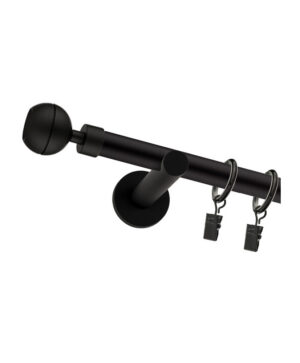 Karnisz Czarny Mat Pojedynczy Fi 19mm Ball