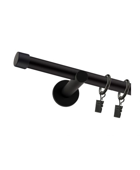 Karnisz Czarny Mat Pojedynczy Fi 19mm Plano