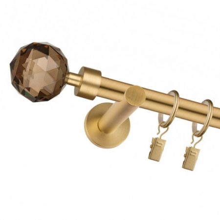 Karnisz Mosiądz Mat Pojedynczy Fi 19mm Crystal