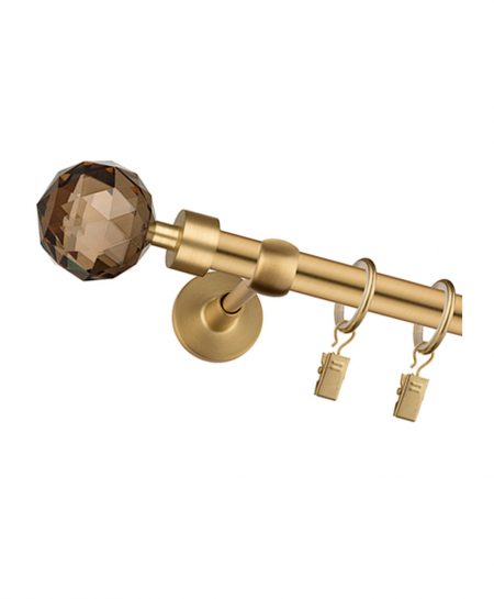 Karnisz Mosiądz Mat Pojedynczy Fi 19mm Crystal