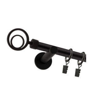 Karnisz Czarny Mat Pojedynczy Fi 19mm Circulo