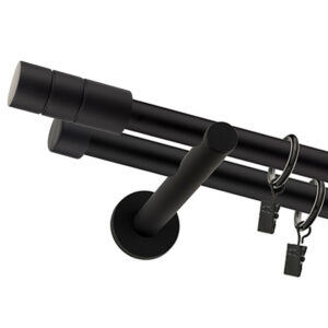 Karnisz Czarny Mat Podwójny Fi 25+19mm Cilindro