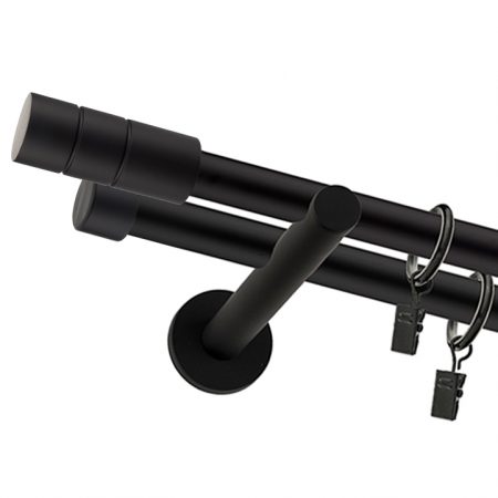 Karnisz Czarny Mat Podwójny Fi 25+19mm Cilindro