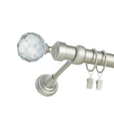 Karnisz Satyna Pojedynczy Fi 25mm Crystal