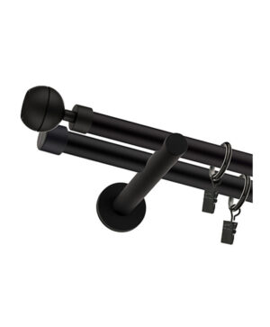 Karnisz Czarny Mat Podwójny Fi 19+19mm Ball