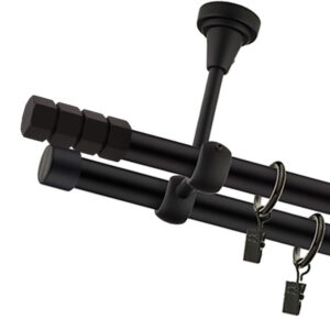 Karnisz Sufitowy Czarny Mat Podwójny Fi 19+19mm Craft