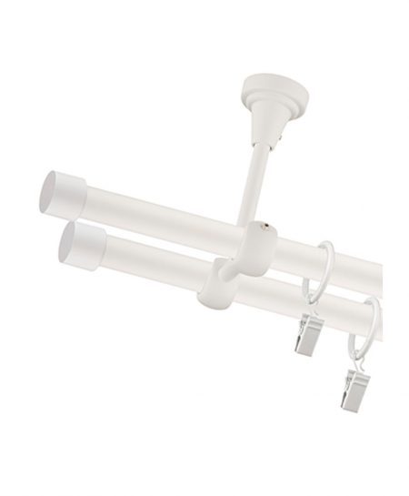 Karnisz Sufitowy Biały Podwójny Fi 19+19mm Plano