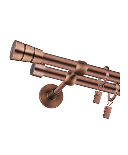 Karnisz Miedź Podwójny Fi 19+19mm Barrel