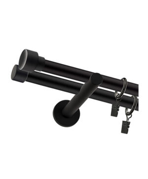 Karnisz Czarny Mat Podwójny Fi 19+19mm Charlie