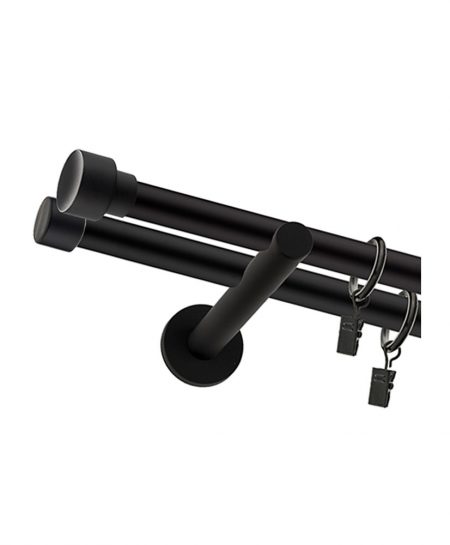 Karnisz Czarny Mat Podwójny Fi 19+19mm Charlie