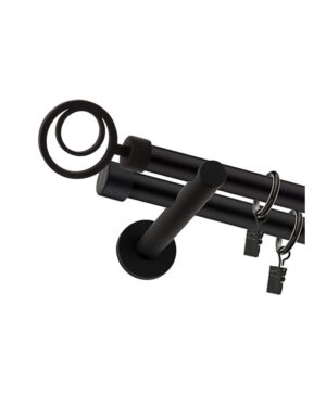 Karnisz Czarny Mat Podwójny Fi 19+19mm Circulo
