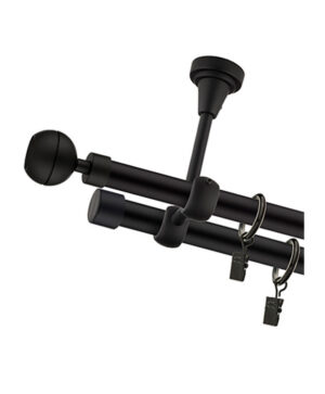 Karnisz Sufitowy Czarny Mat Podwójny Fi 19+19mm Ball
