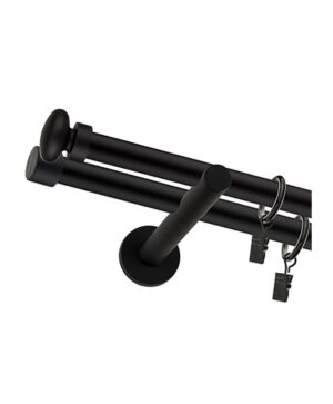 Karnisz Czarny Mat Podwójny Fi 19+19mm Flatt