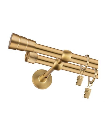 Karnisz Mosiądz Mat Podwójny Fi 19+19mm Barrel