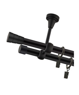Karnisz Sufitowy Czarny Mat Podwójny Fi 19+19mm Barrel