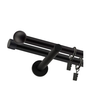Karnisz Czarny Mat Podwójny Fi 19+19mm Palla