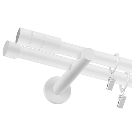 Karnisz Biały Podwójny Fi 25+19mm Cilindro