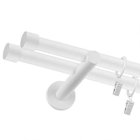 Karnisz Biały Podwójny Fi 25+19mm Plano