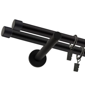 Karnisz Czarny Mat Podwójny Fi 25+19mm Plano