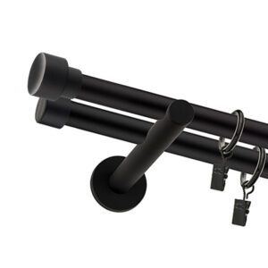 Karnisz Czarny Mat Podwójny Fi 25+19mm Charlie