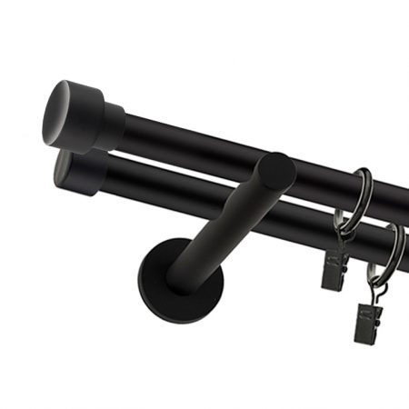 Karnisz Czarny Mat Podwójny Fi 25+19mm Charlie