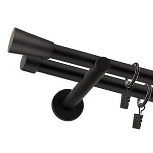 Karnisz Czarny Mat Podwójny Fi 25+19mm Barrel