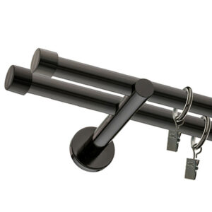 Karnisz Czarny Podwójny Fi 25+19mm Plano