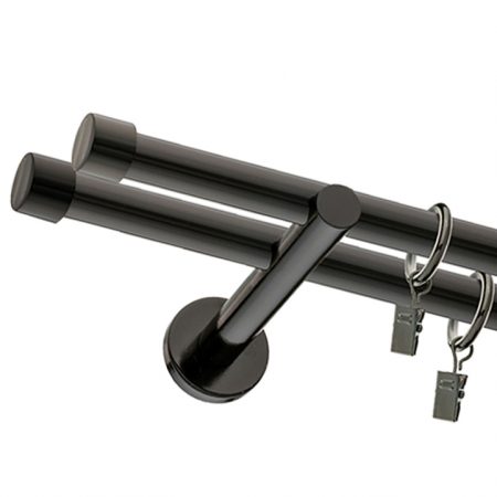 Karnisz Czarny Podwójny Fi 25+19mm Plano