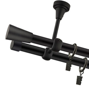 Karnisz Sufitowy Czarny Mat Podwójny Fi 25+19mm Barrel