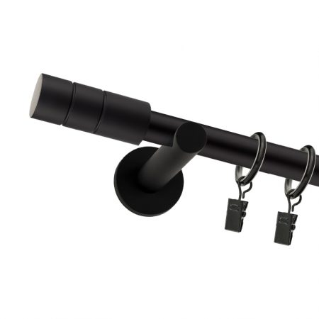 Karnisz Czarny Mat Pojedynczy Fi 25mm Cilindro