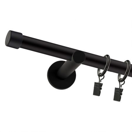 Karnisz Czarny Mat Pojedynczy Fi 25mm Plano